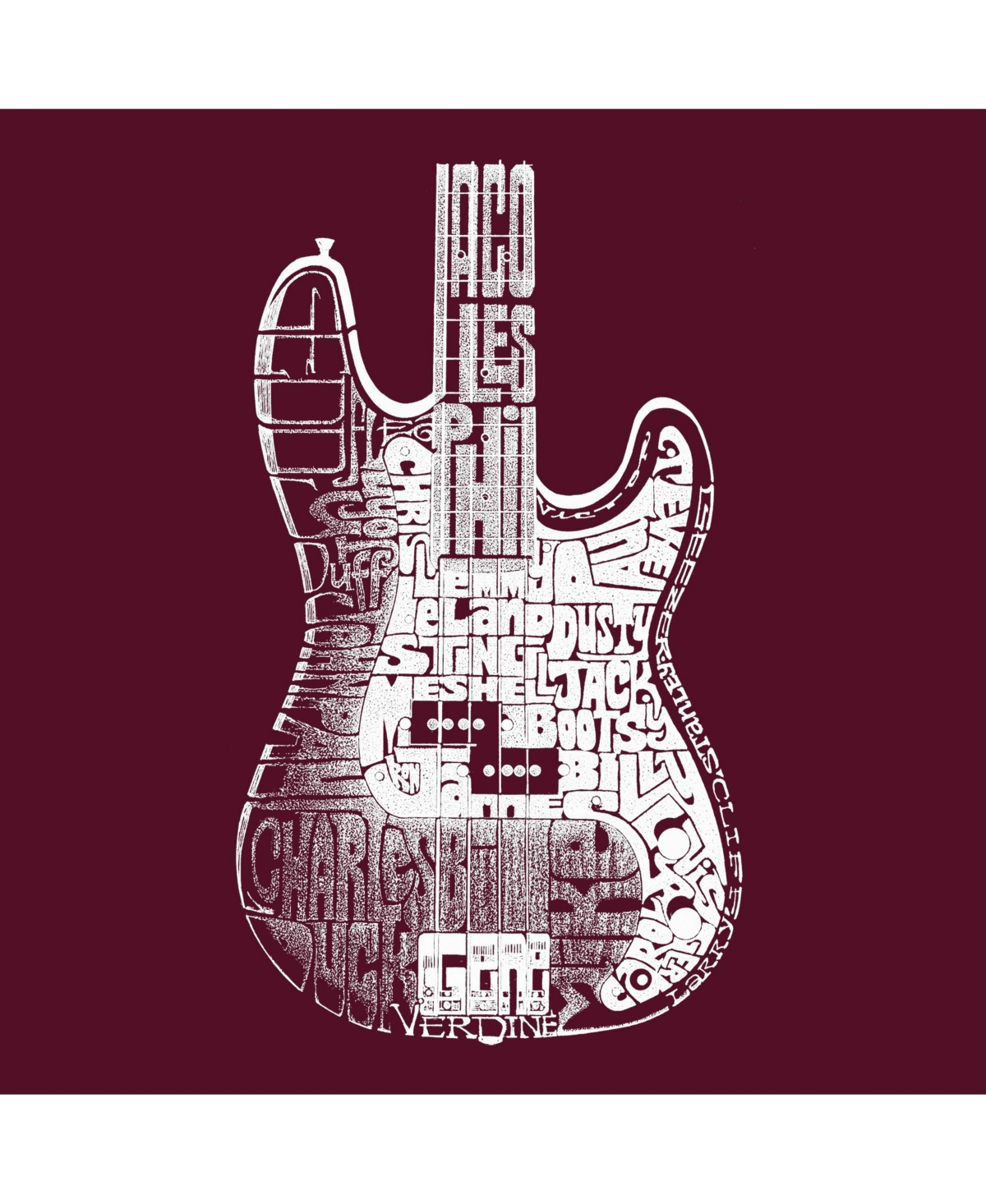 Bass Guitar - Big Girl's Word Art Crewneck Sweatshirt