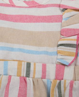 Baby Girls Striped Romper and Headband, 2 Piece Set