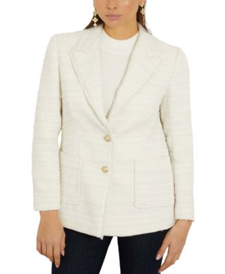 GUESS - Women's Tosca Tweed Two-Button Blazer
