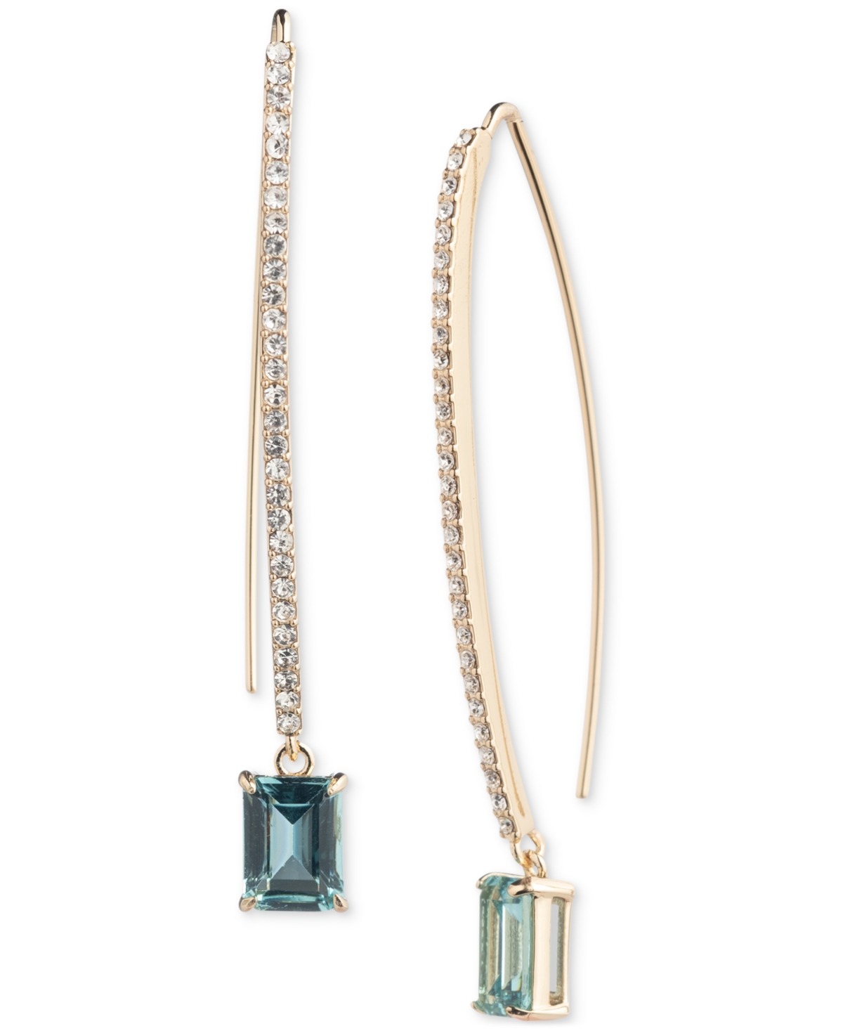 Lauren Ralph Lauren Crystal Threader Earrings In Turquoise