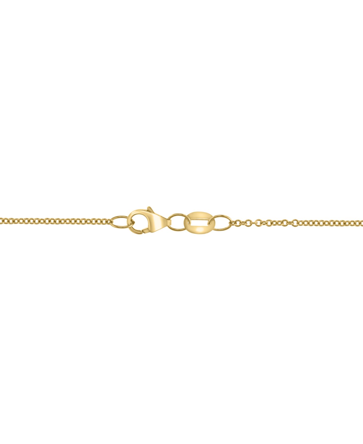 EFFY® Sapphire (1/20 ct. t.w.) & Diamond (1/4 ct. t.w.) Evil Eye Heart 18" Pendant Necklace in 14k Gold