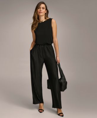 Women's Pull-On Pleated Wide Leg Pants