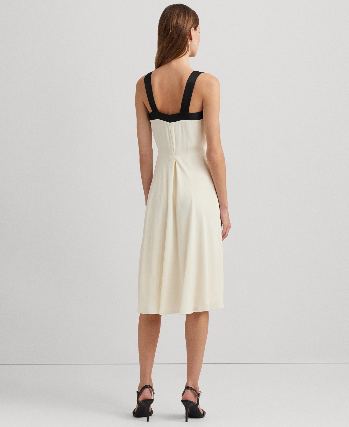 lauren ralph lauren georgette sleeveless cocktail dress Paisley Crinkle Georgette Halter Gown