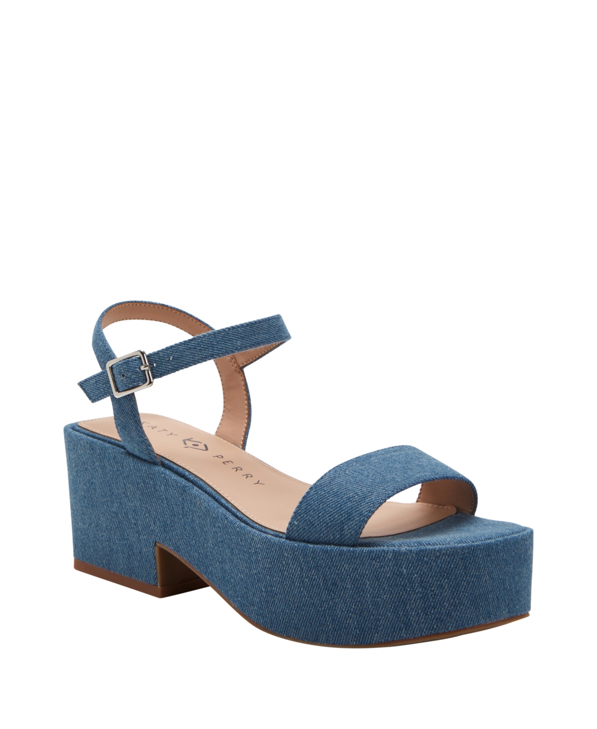Shop Katy Perry Women's Busy Bee Strappy Platform Sandals In Blue Denim