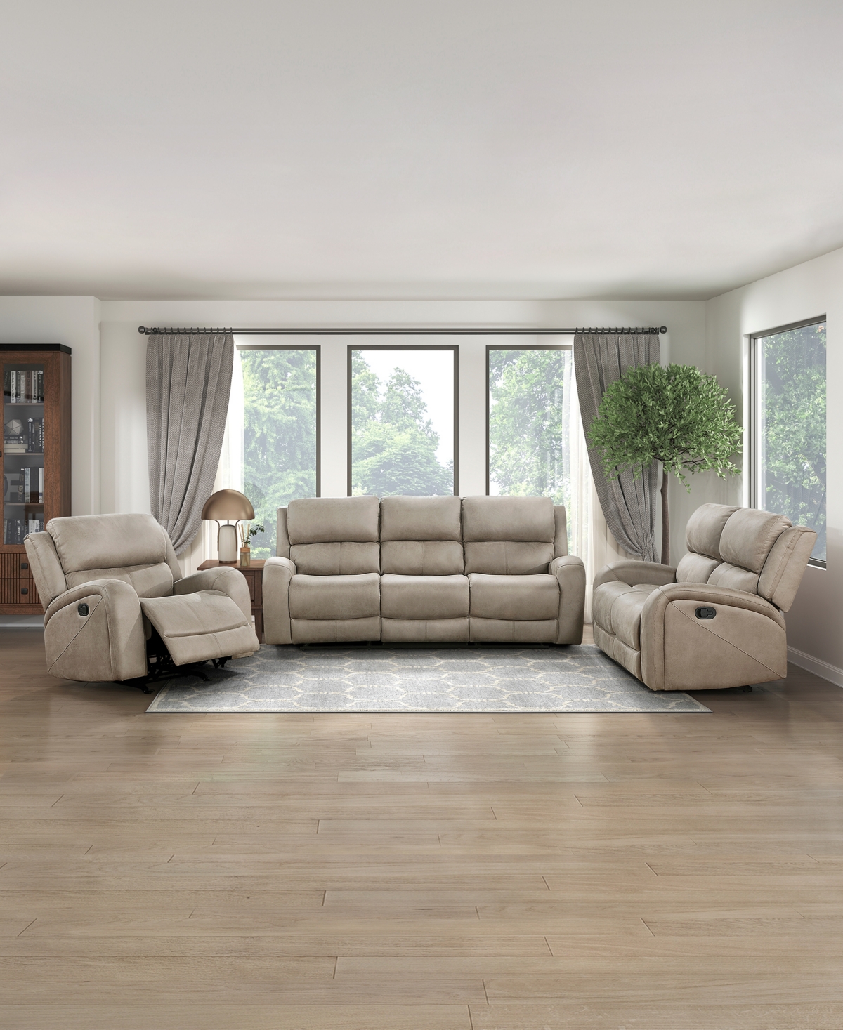 Homelegance White Label Aubrey 62" Double Reclining Love Seat In Brown