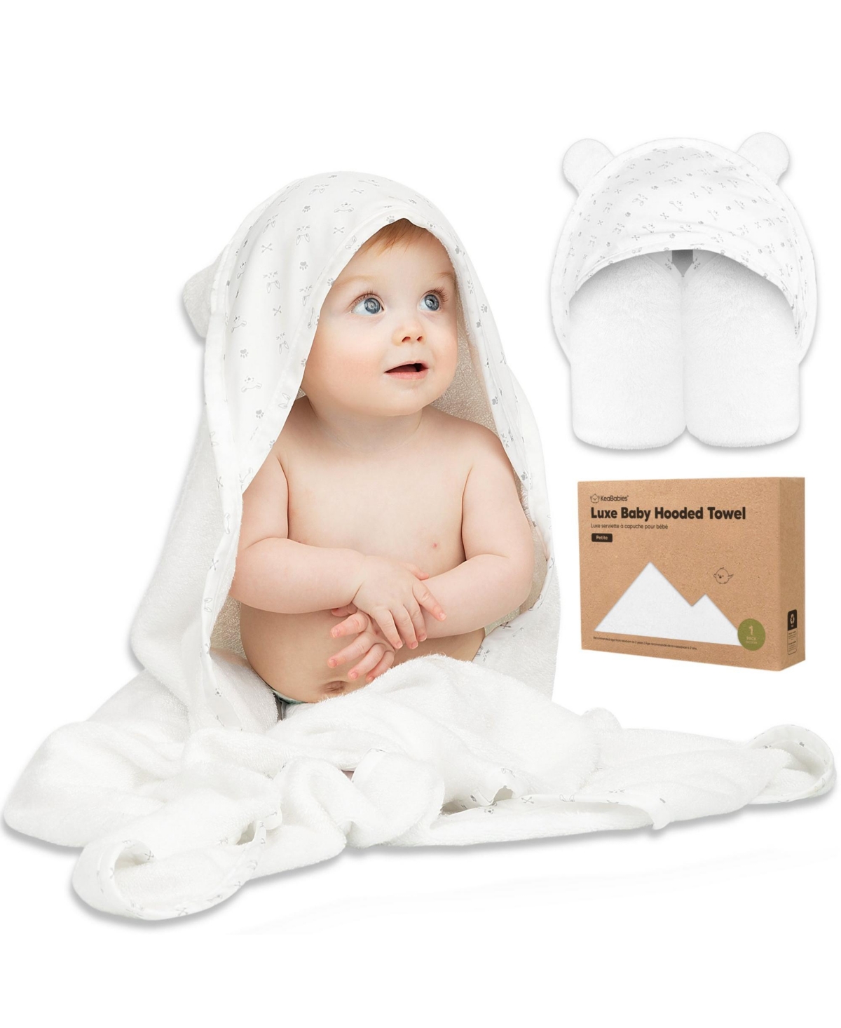 Luxe Baby Hooded Towel, Organic Baby Bath Towel, Hooded Baby Towels, Baby Beach Towel for Newborn, Kids