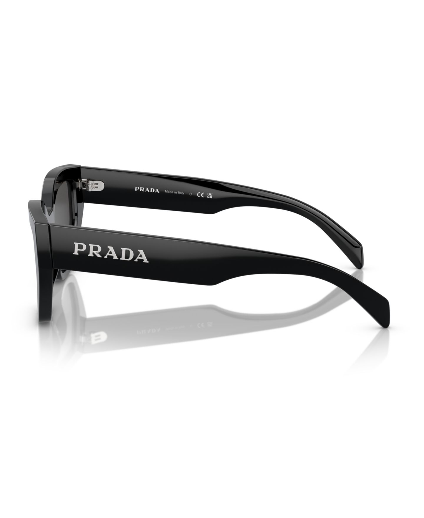 Женские солнцезащитные очки PRADA Lettering Butterfly Sunglasses, PR A09S, цвет: Чёрный — фото 4