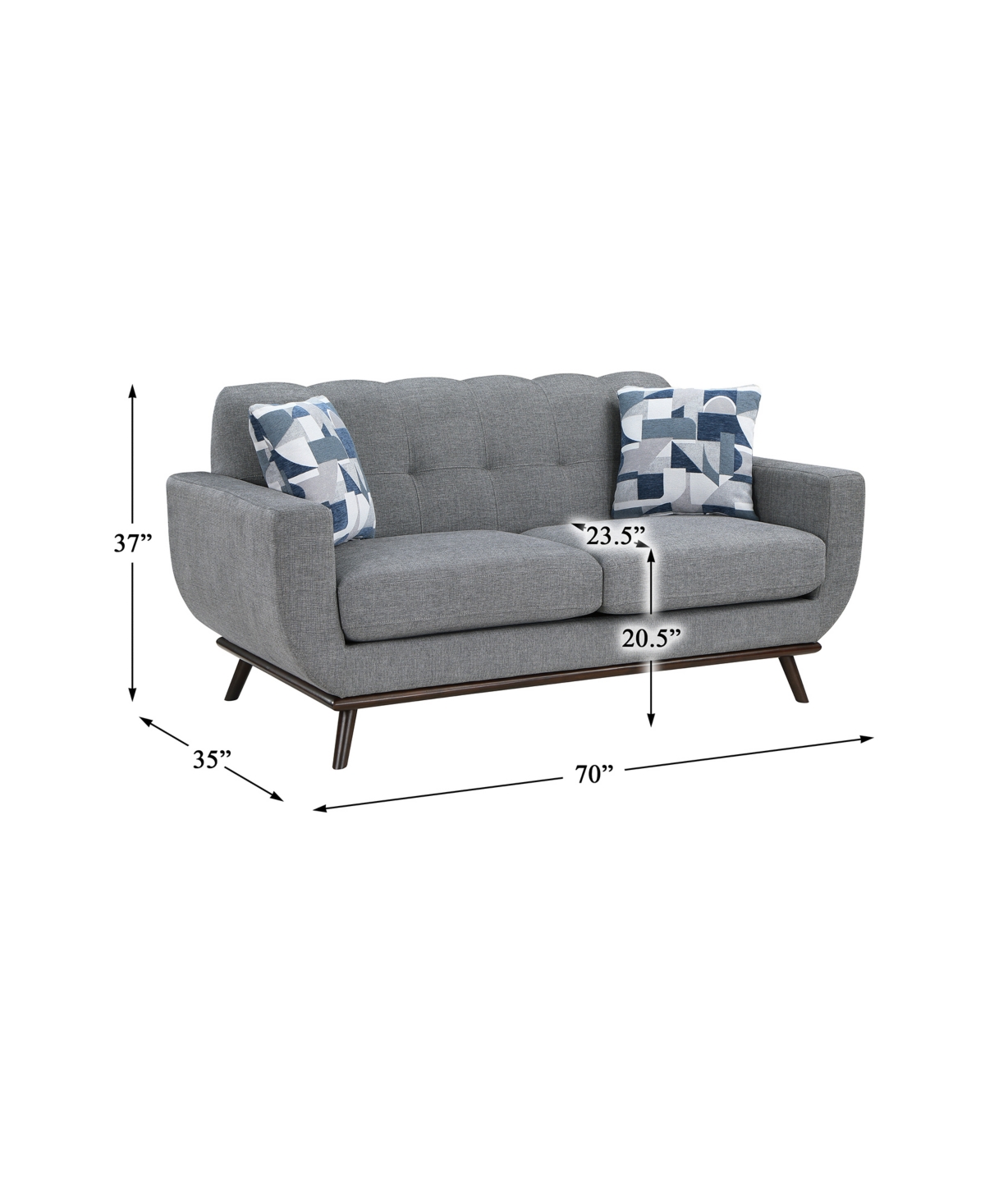 Shop Homelegance White Label Andora 70" Loveseat In Gray