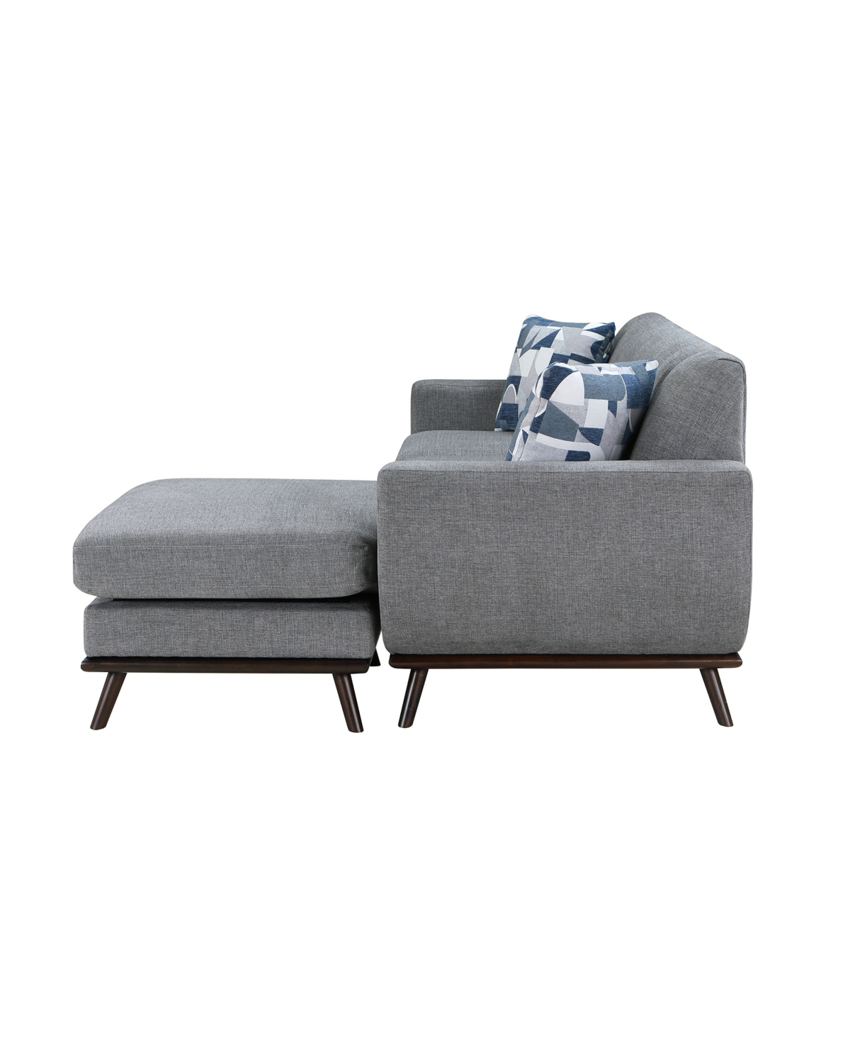 Homelegance White Label Andora Reversible 87" Sofa Chaise In Gray