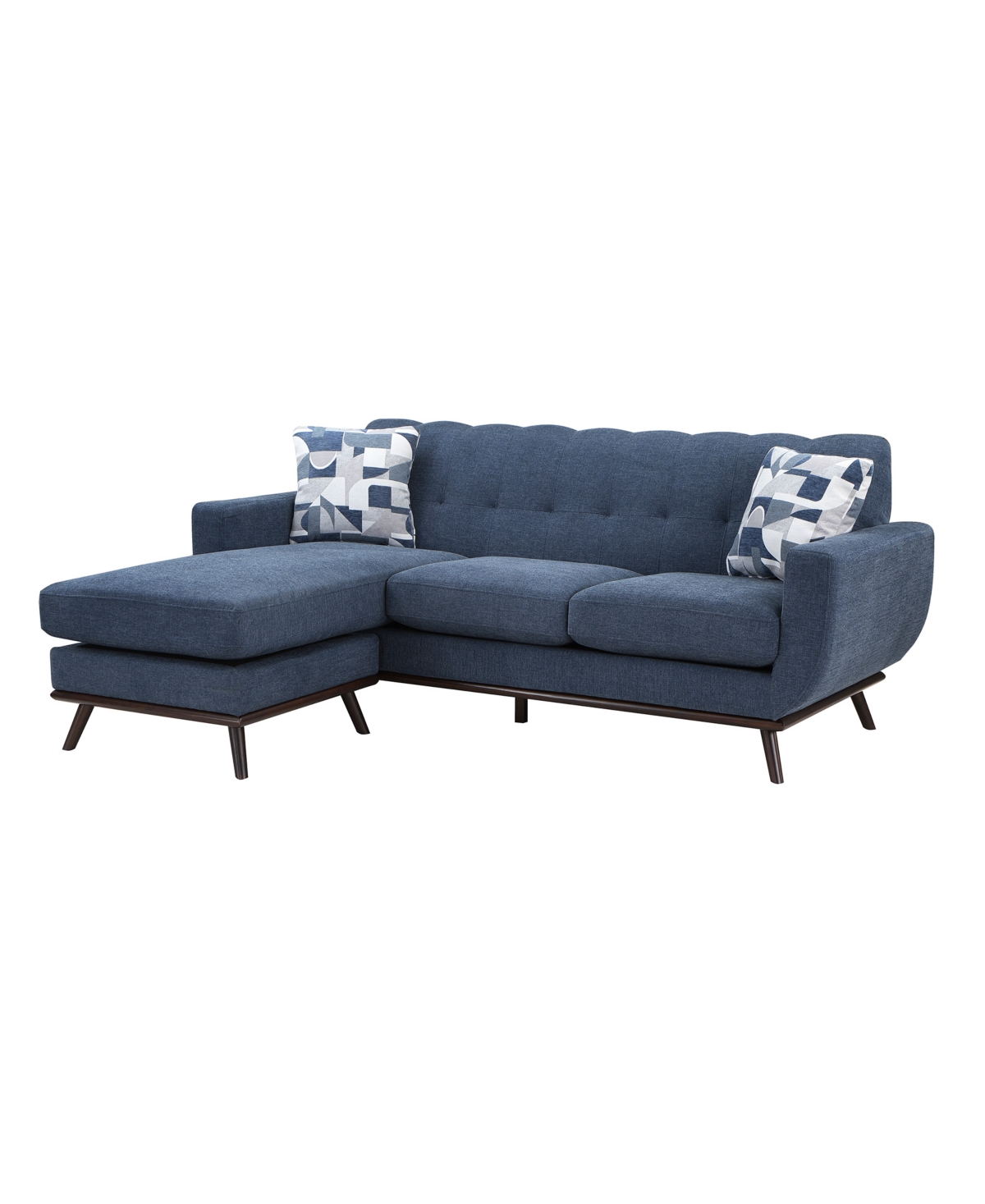 Homelegance White Label Andora Reversible 87" Sofa Chaise In Blue