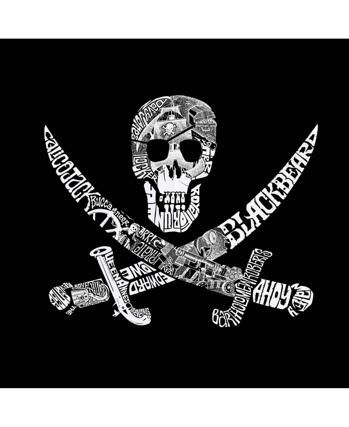 Pirate Captains, Ships And Imagery - Big Girl's Word Art Crewneck Sweatshirt