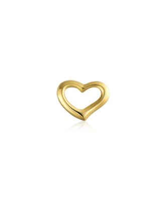 Petite Minimalist Helix14K Yellow Gold Cartilage Ear Lobe Piercing Symbol Of Love Open Heart Stud Earring Daith 1 Piece
