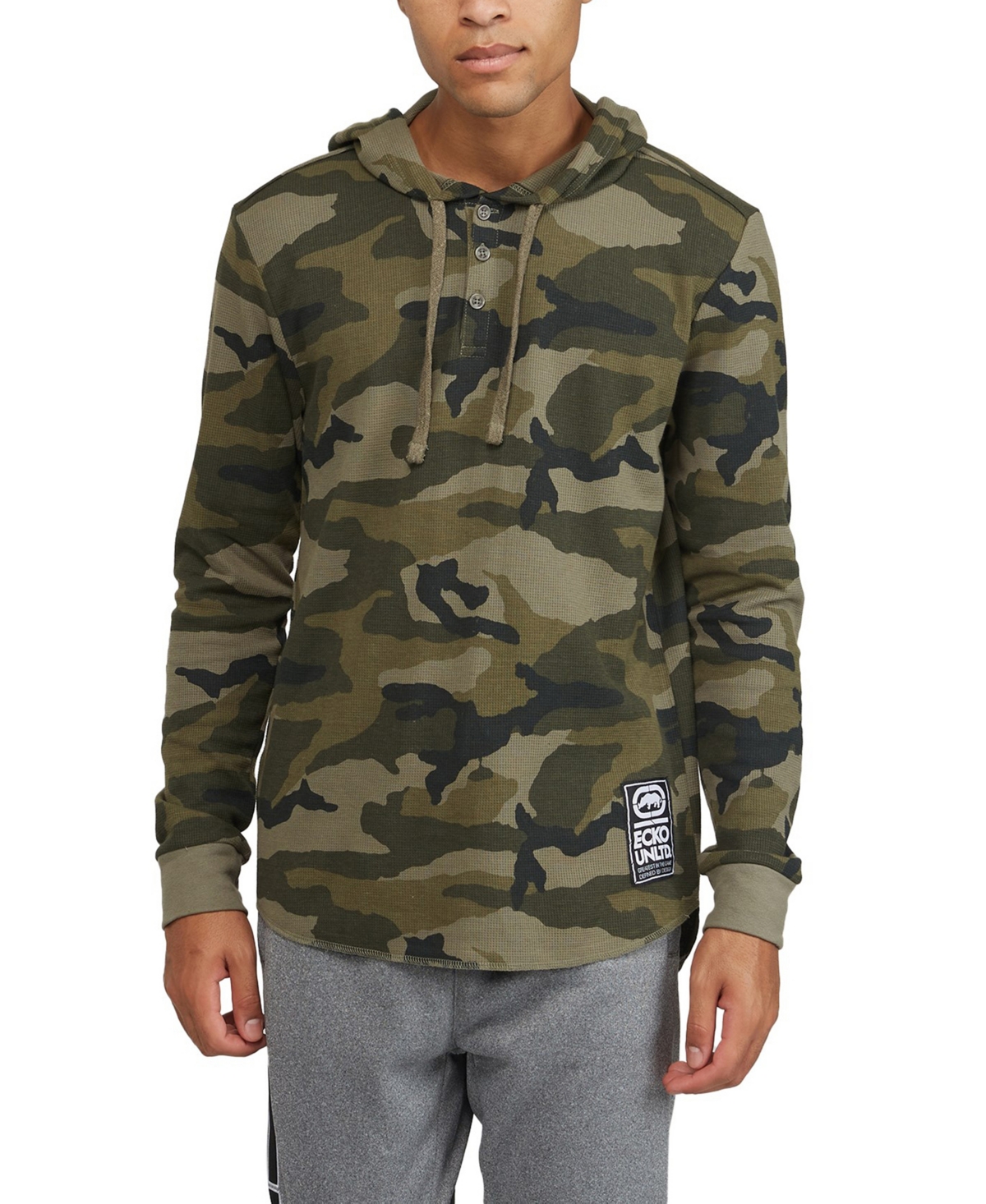 Men's Hooded Solid Stunner 2.0 Thermal Sweater - Street Camo