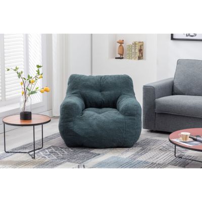Soft Tufted Foam Bean Bag Chair With Teddy