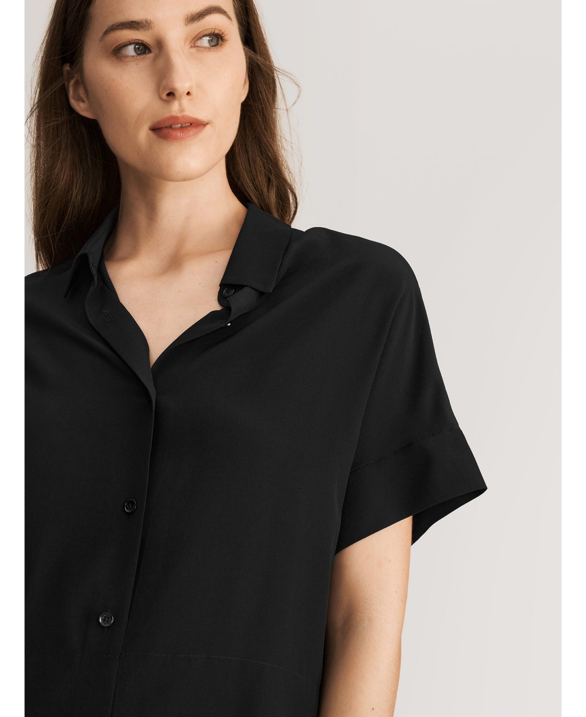 Lilysilk Women's Casual Short Sleeves Loose Silk Shirt