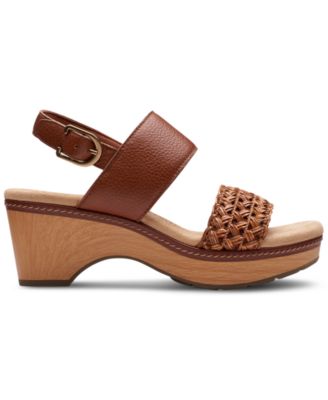 Seannah Step Woven Strap Clog-Style Platform Sandals 