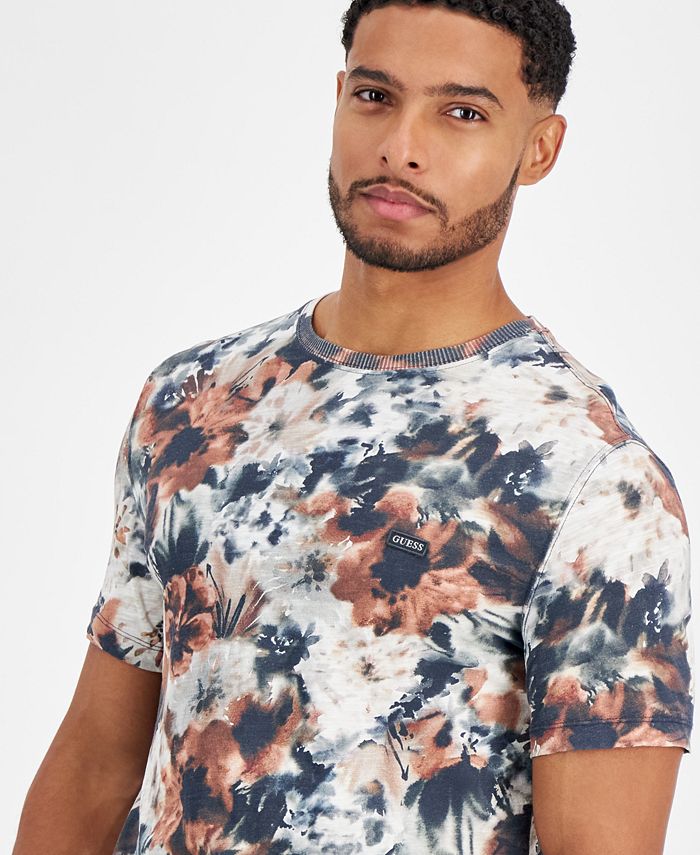 GUESS Men's Textured Floral Graphic T-Shirt - Macy's