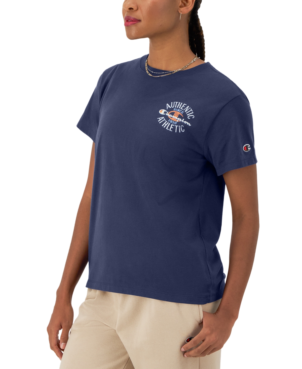 Champion Women's Crewneck Classic Graphic Short-Sleeve T-Shirt