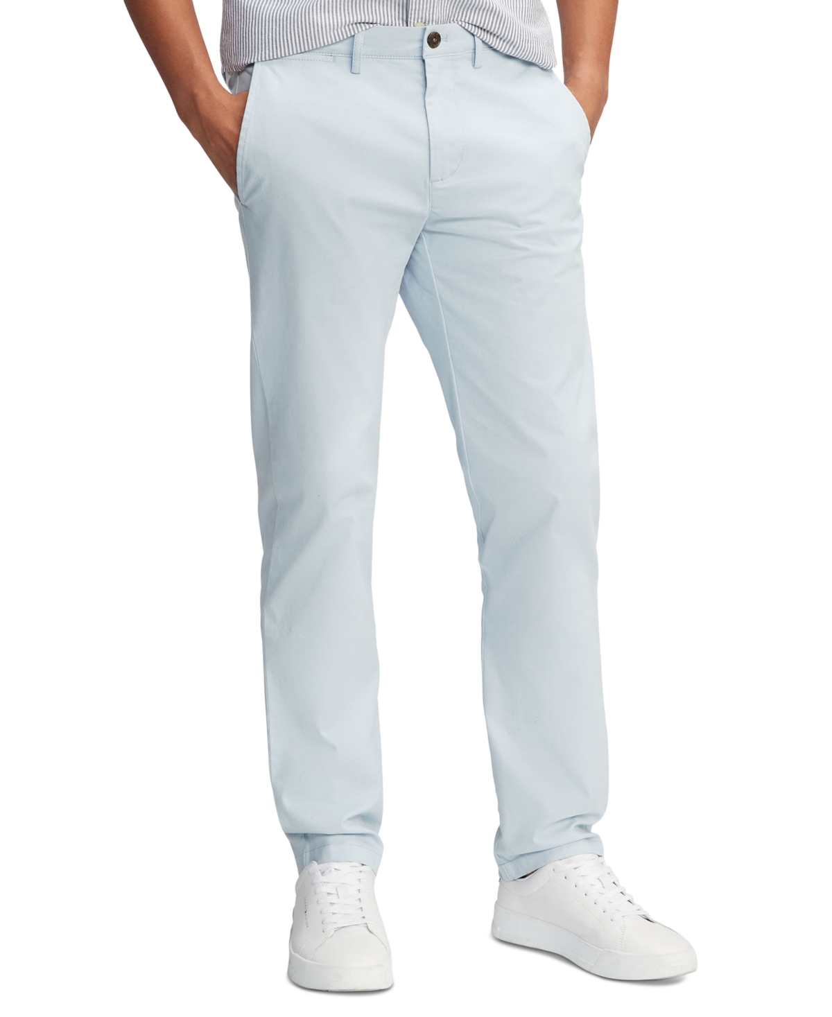 Shop Tommy Hilfiger Men's Straight-fit Denton Flex Chino Pants In Breezy Blue