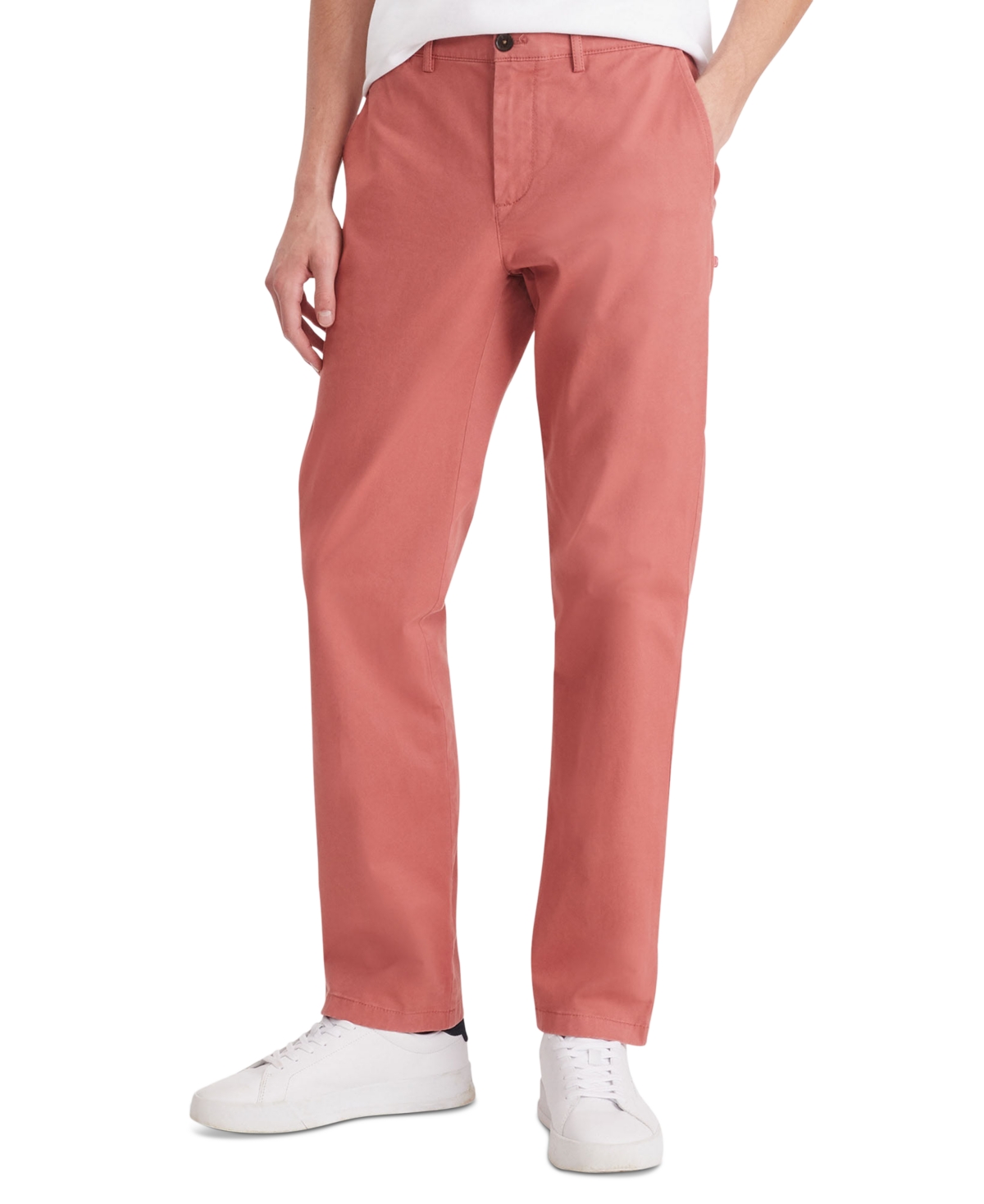 Shop Tommy Hilfiger Men's Straight-fit Denton Flex Chino Pants In Red Facination