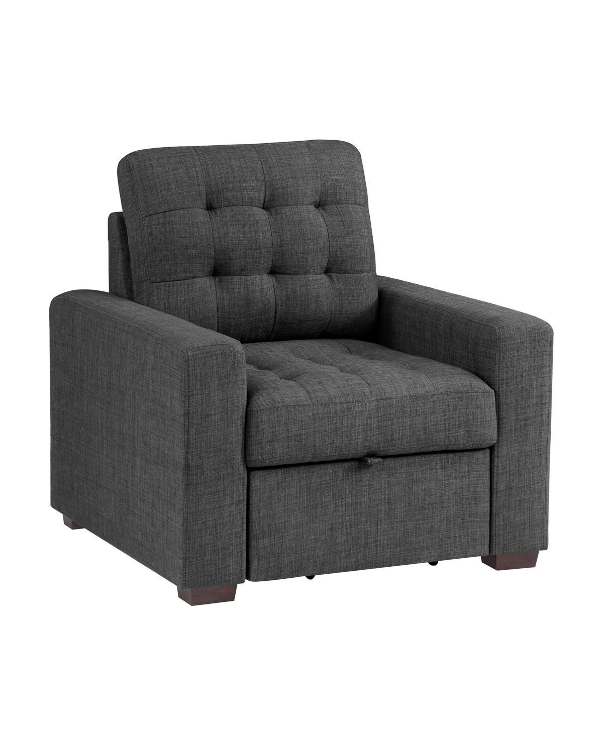 Homelegance White Label Bonita 38" Chair With Pull-out Ottoman In Gray