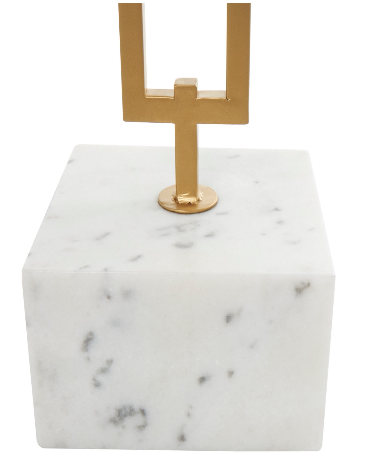 Shop Rosemary Lane 16" X 16" X 23" Marble Geometric Gold-tone Metal Rectangular Stand Accent Table In White