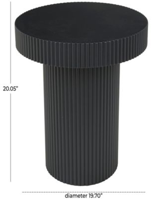 20" x 20" x 20" Wooden Dimensional Ribbed Accent Table
