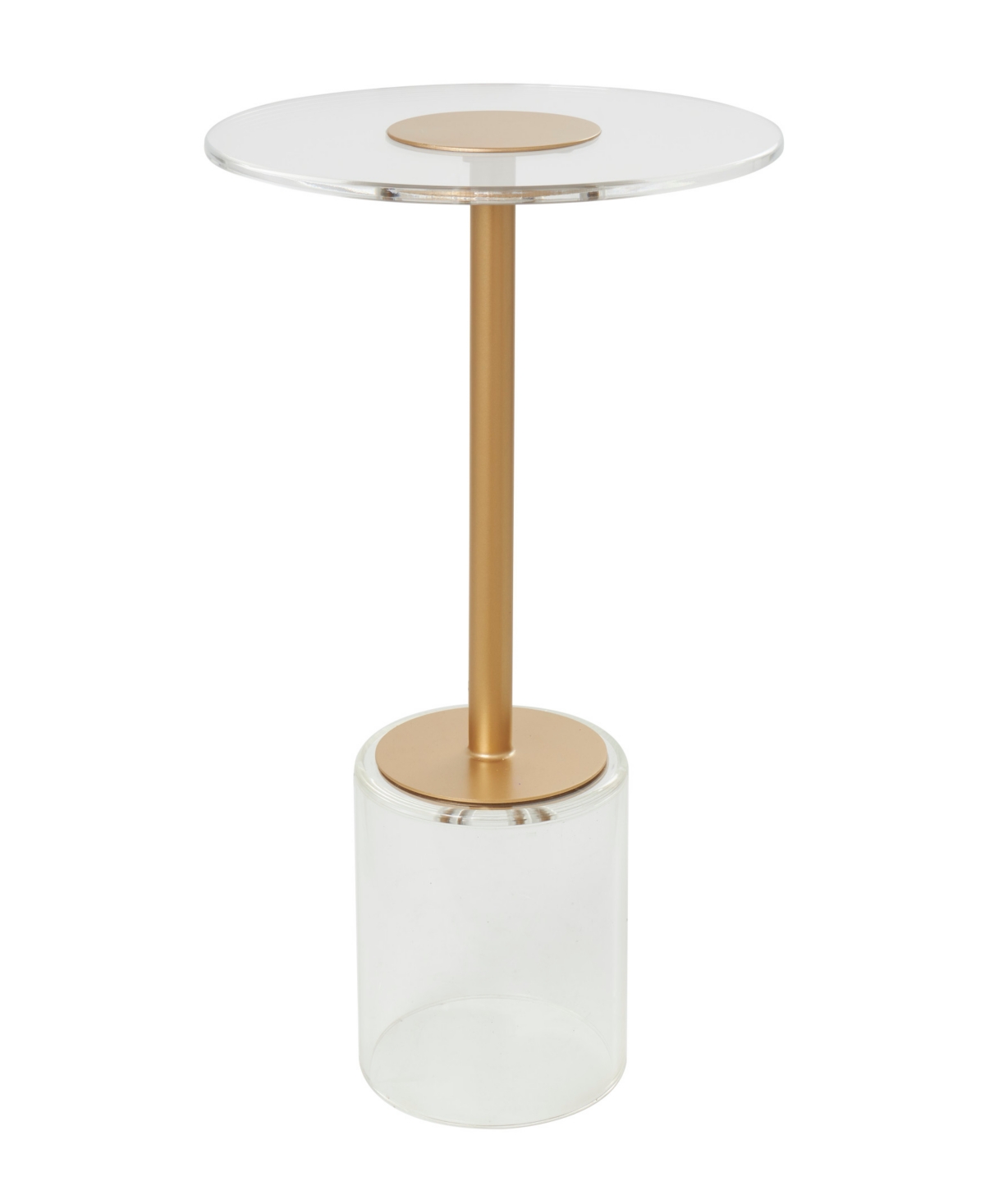 Rosemary Lane 16" X 16" X 23" Acrylic Elevated Base And Gold-tone Stand Accent Table In Clear