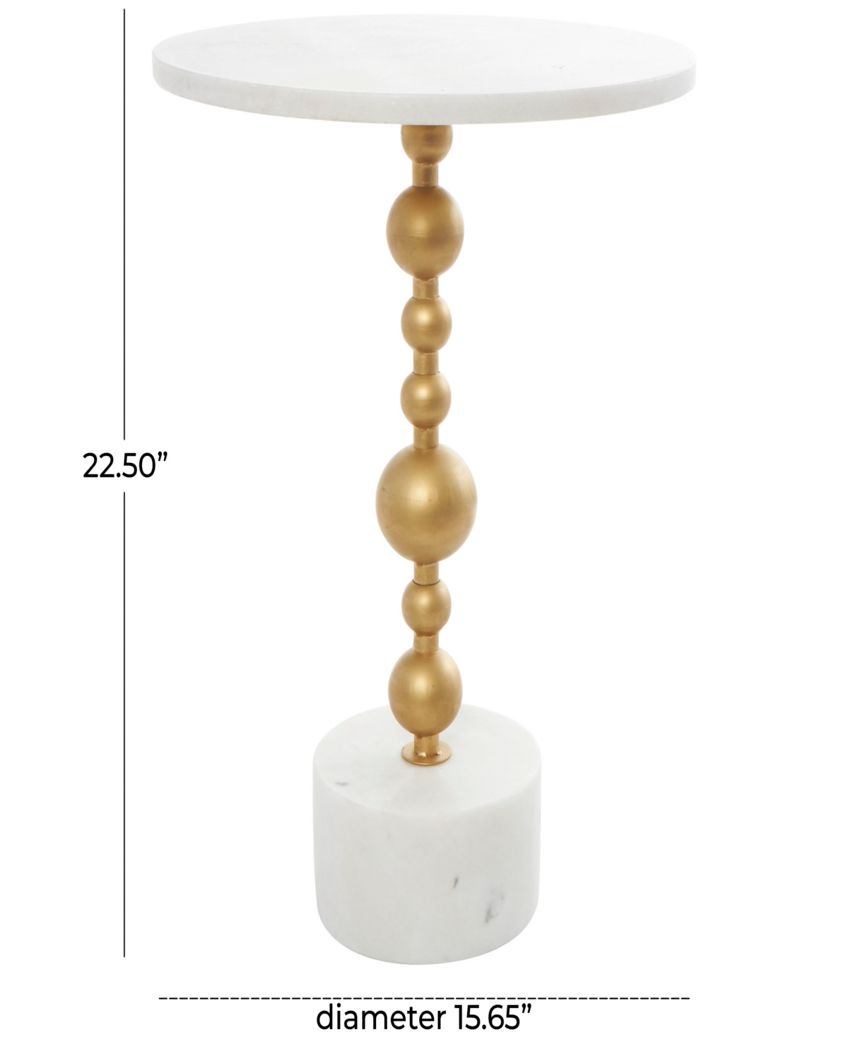 Shop Rosemary Lane 16" X 16" X 23" Marble Geometric Gold-tone Metal Bubble Stand Accent Table In White