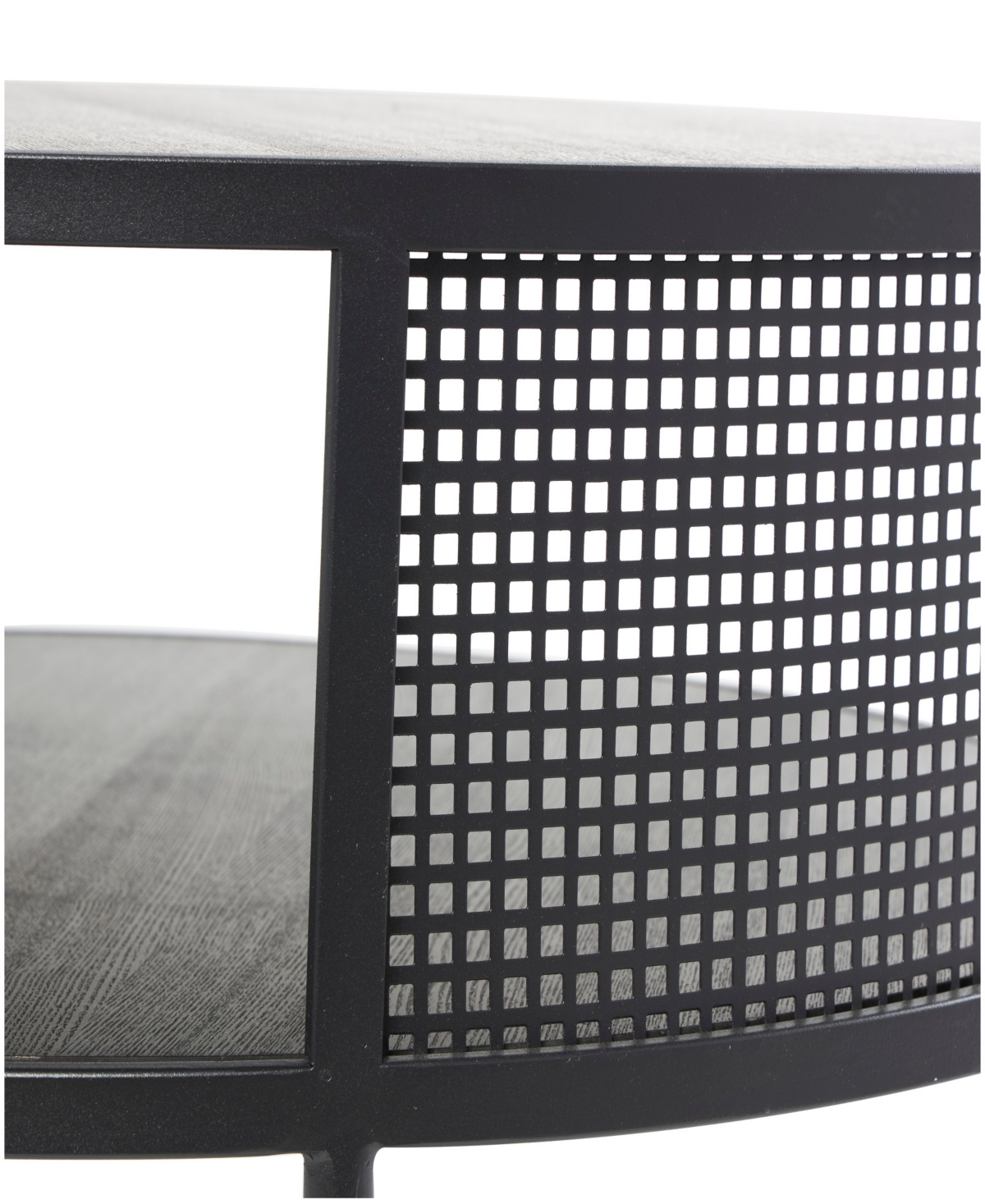 Rosemary Lane 32" X 32" X 17" Metal Geometric Open Grid Frame 1 Shelf Gold-tone Legs Coffee Table In Black