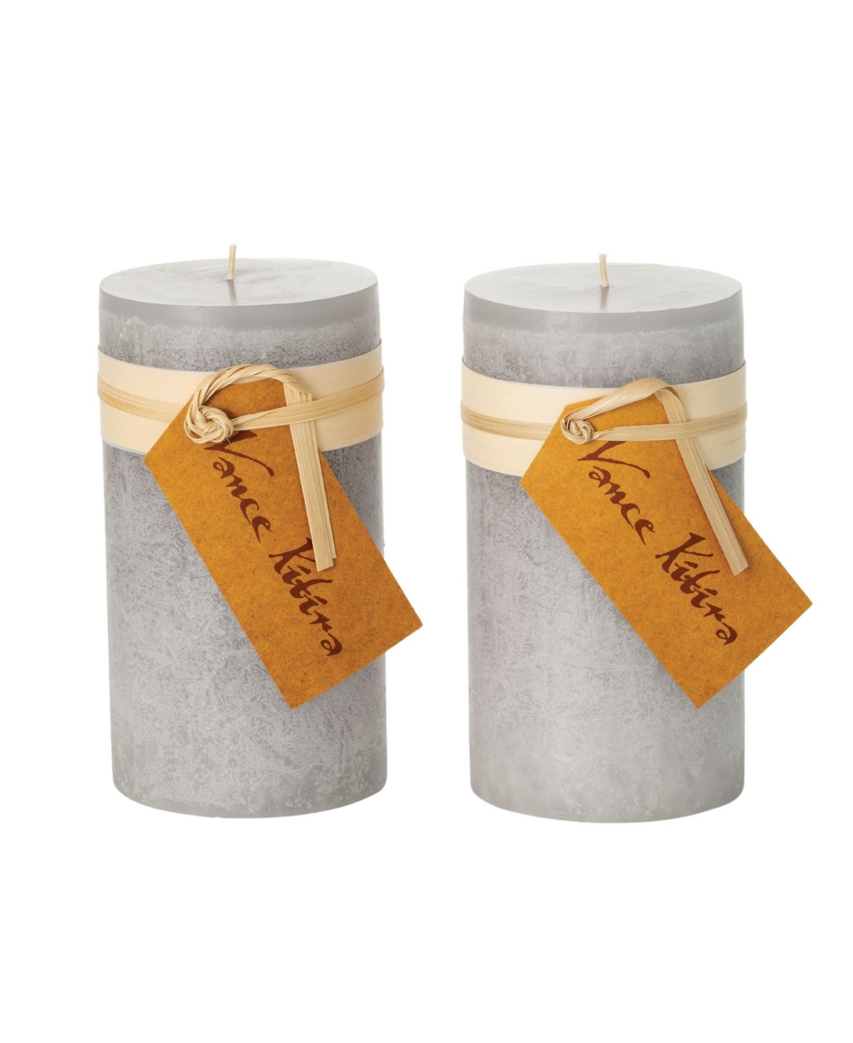 Vance Kitira Timber Pillar Candles, Set of 2
