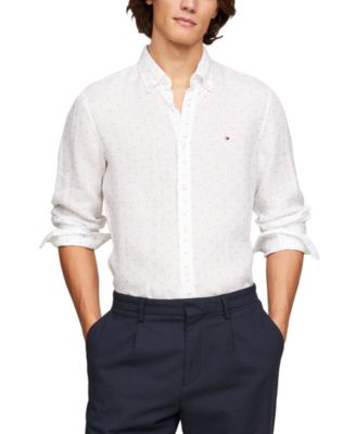 Tommy Hilfiger - Men's Slim-Fit Linen Coupe Shirt