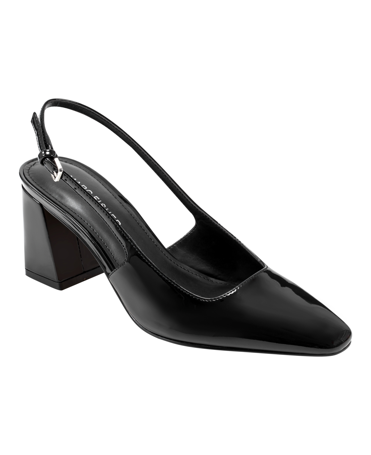 Women's Lethe Block Heel Pointy Toe Dress Pumps - Light Natural Patent- Faux Patent Leathe