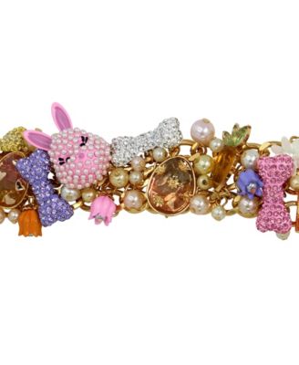 Betsey Johnson Faux Stone Bunny Statement Bracelet - Macy's