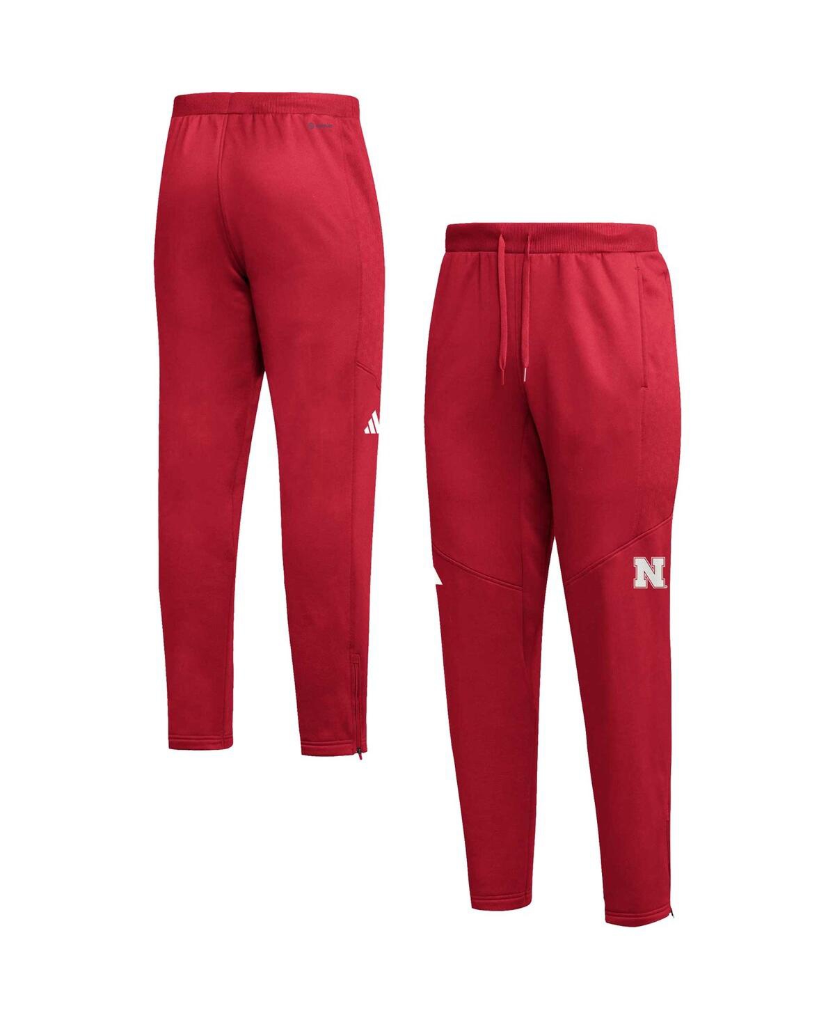 Shop Adidas Originals Men's Adidas Scarlet Nebraska Huskers 2023 Travel Aeroready Tapered Pants