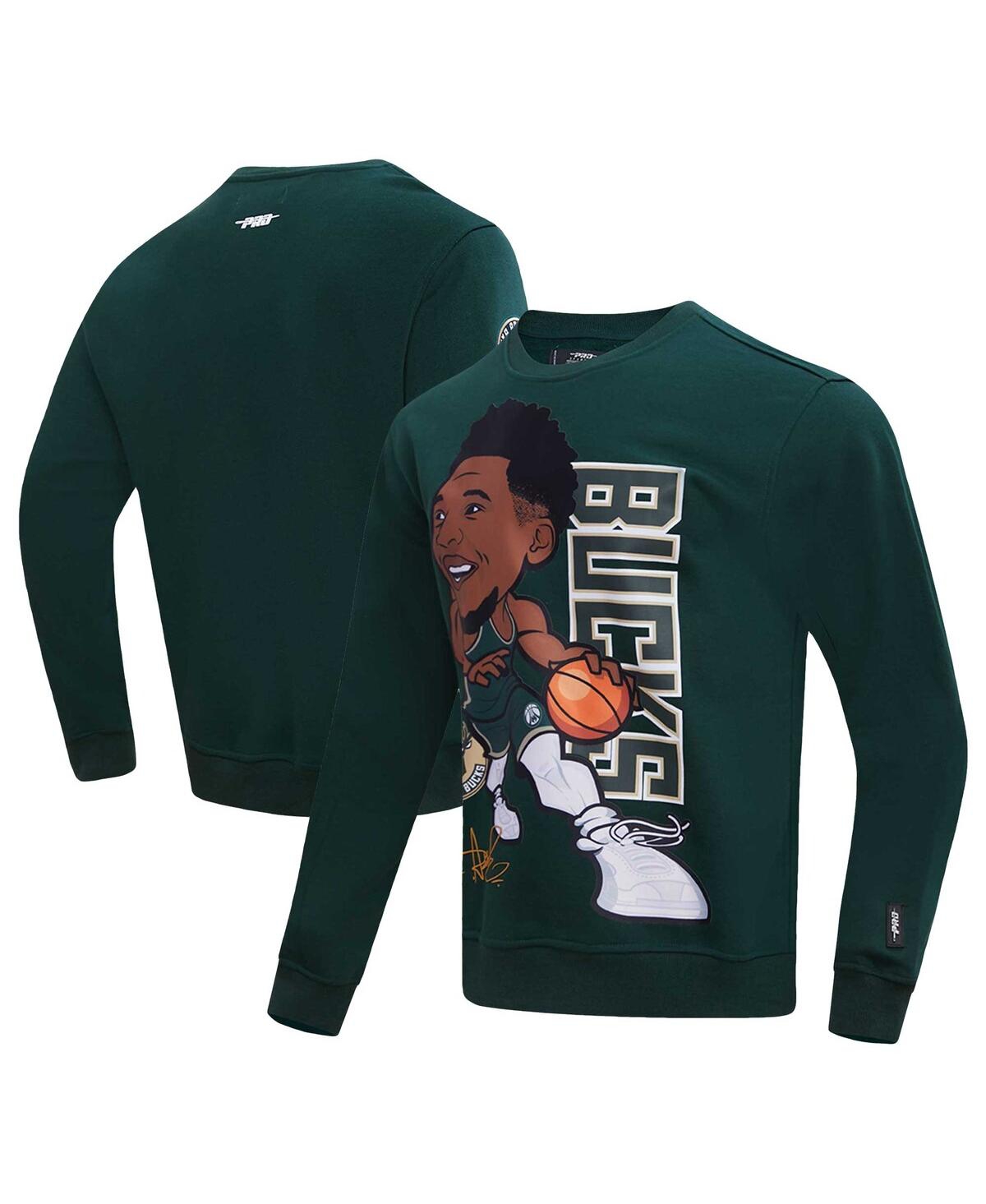 Pro Standard Men's  Giannis Antetokounmpo Hunter Green Milwaukee Bucks Avatar Pullover Sweatshirt