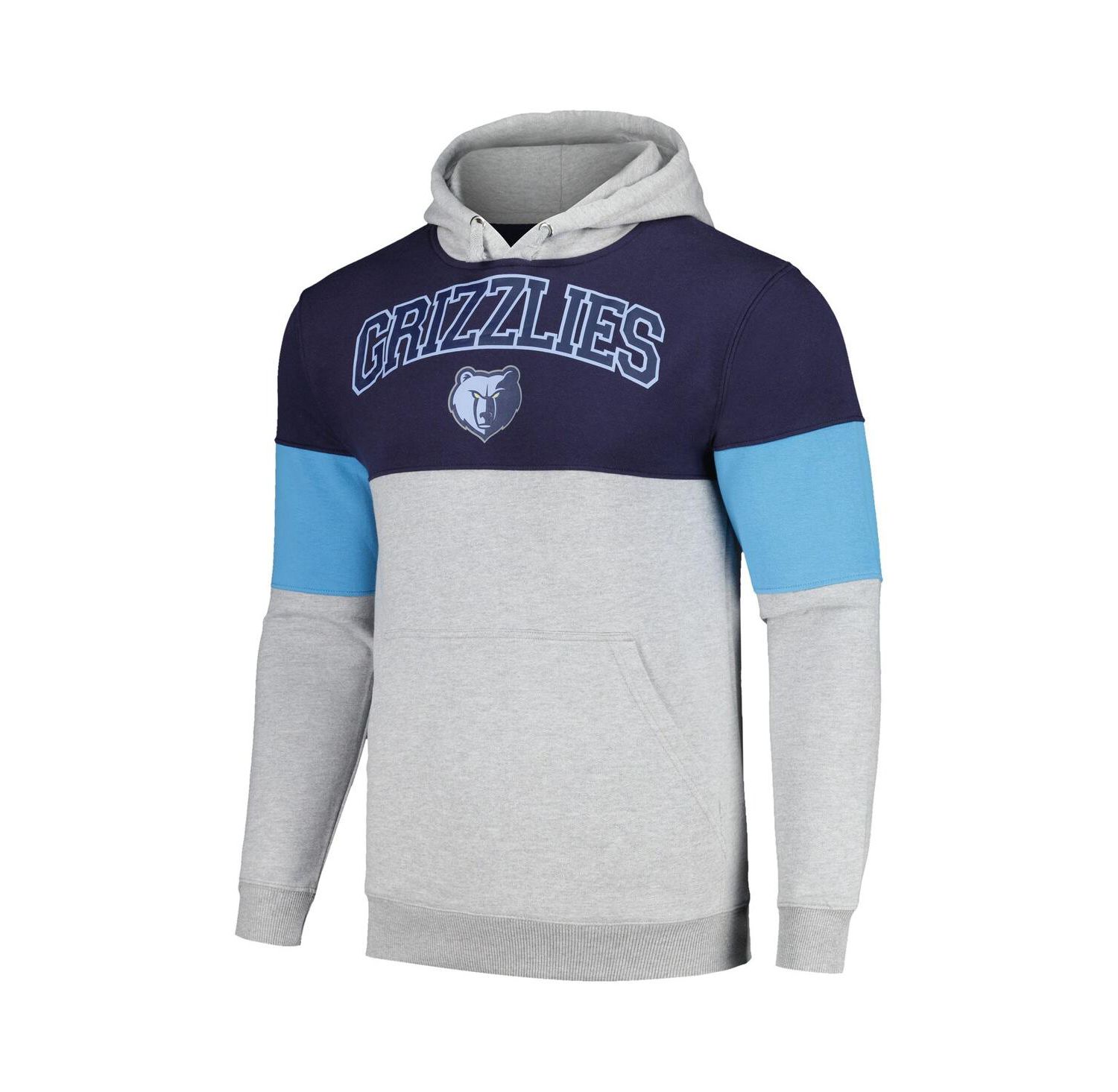 Men's Navy Memphis Grizzlies Contrast Pieced Pullover Hoodie