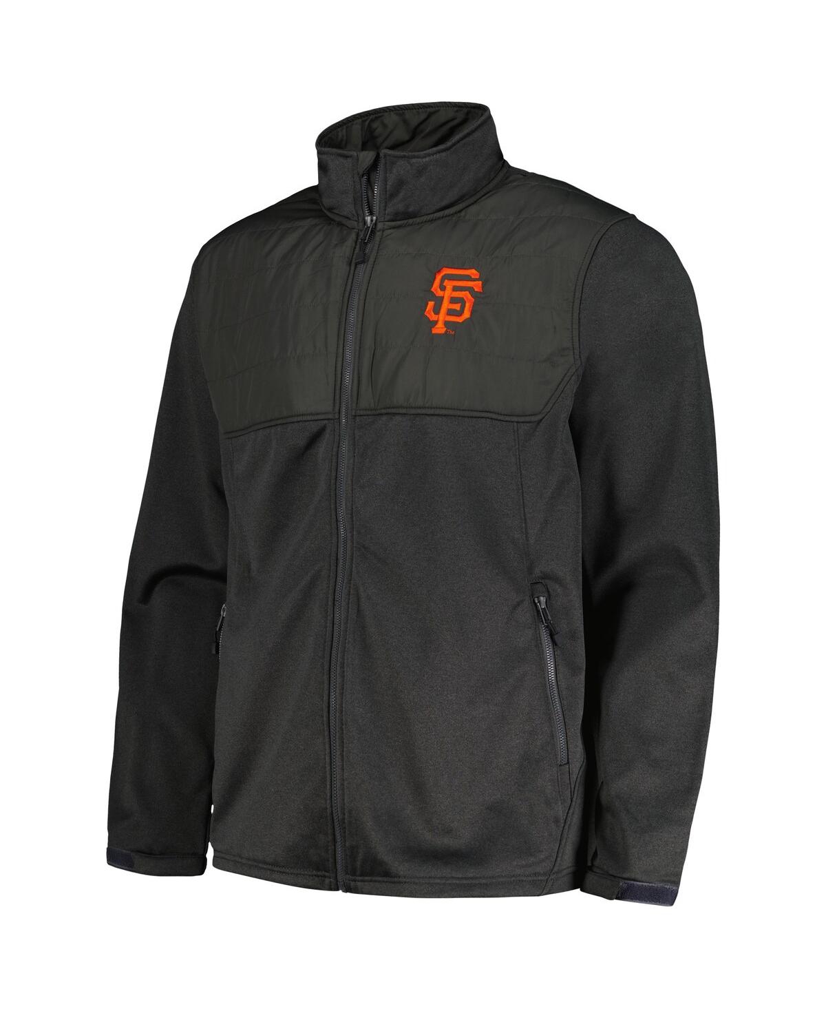 DUNBROOKE MEN'S DUNBROOKE HEATHER BLACK SAN FRANCISCO GIANTS EXPLORER FULL-ZIP JACKET 