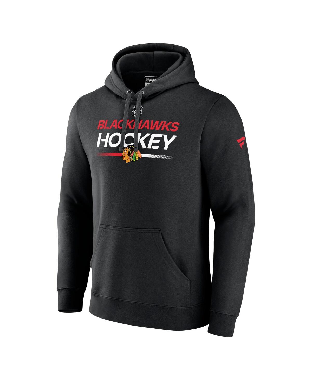 Men's FanaticsChicago Blackhawks Authentic Pro Pullover Hoodie - Black