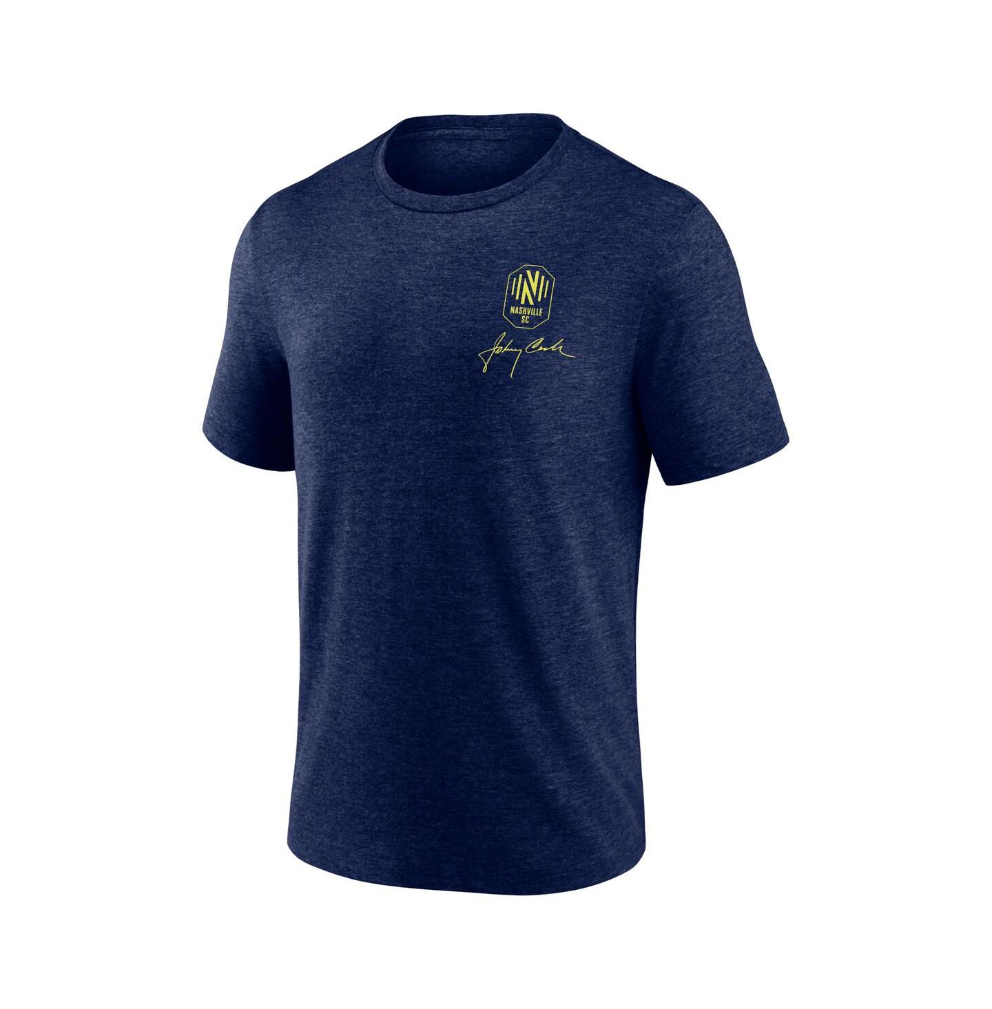 Мужская футболка Fanatics Heather Navy Nashville SC x Johnny Cash Oval — фото 3