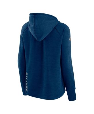 Women's Heather Deep Sea Blue Seattle Kraken Authentic Pro Pullover Hoodie