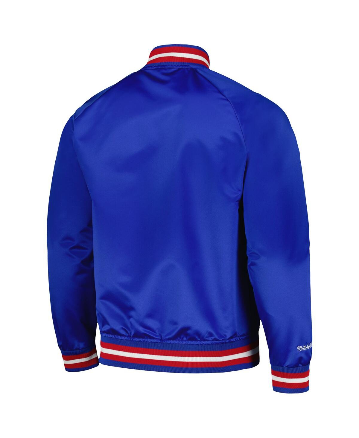Men's Mitchell & NessDetroit Pistons Hardwood Classics Throwback Wordmark Raglan Full-Snap Jacket - Blue