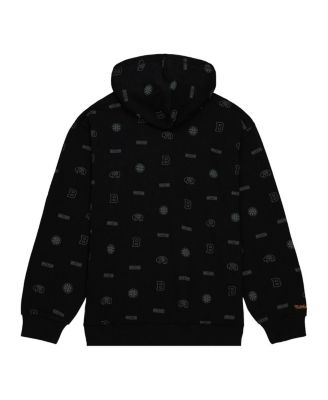 Men's Black Boston Bruins 100th Anniversary Allover Print Pullover Hoodie