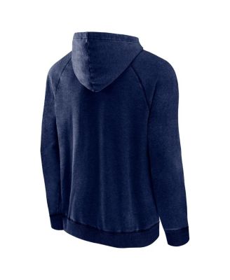 Men's Heather Navy Distressed New Orleans Pelicans Foul Trouble Snow Wash Raglan Pullover Hoodie