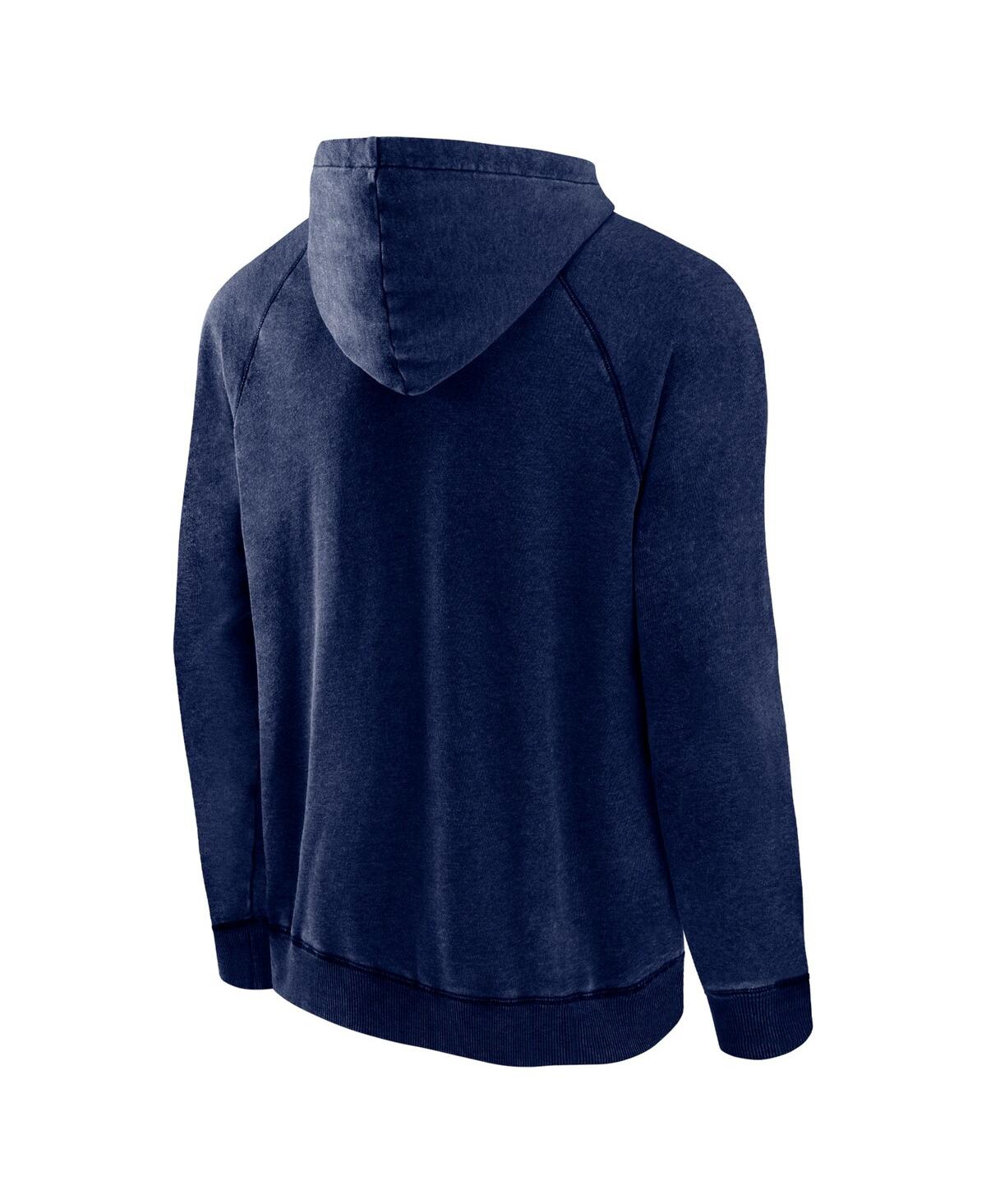 Fanatics Branded Heather Navy New Orleans Pelicans Foul Trouble Snow Wash Raglan Pullover Hoodie In Heather Navy