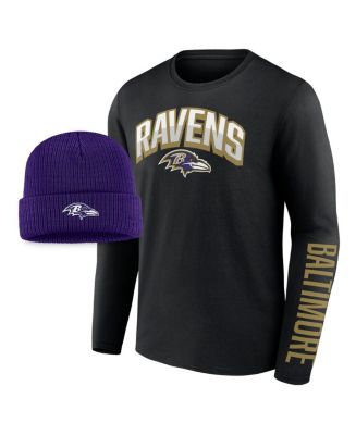Men's Fanatics Black, Purple Baltimore Ravens Long Sleeve T-shirt and ...
