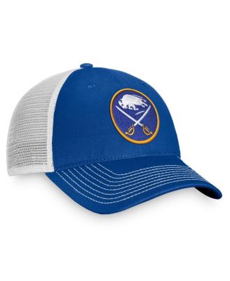 Men's Royal, White Buffalo Sabres Slouch Core Primary Trucker Snapback Hat