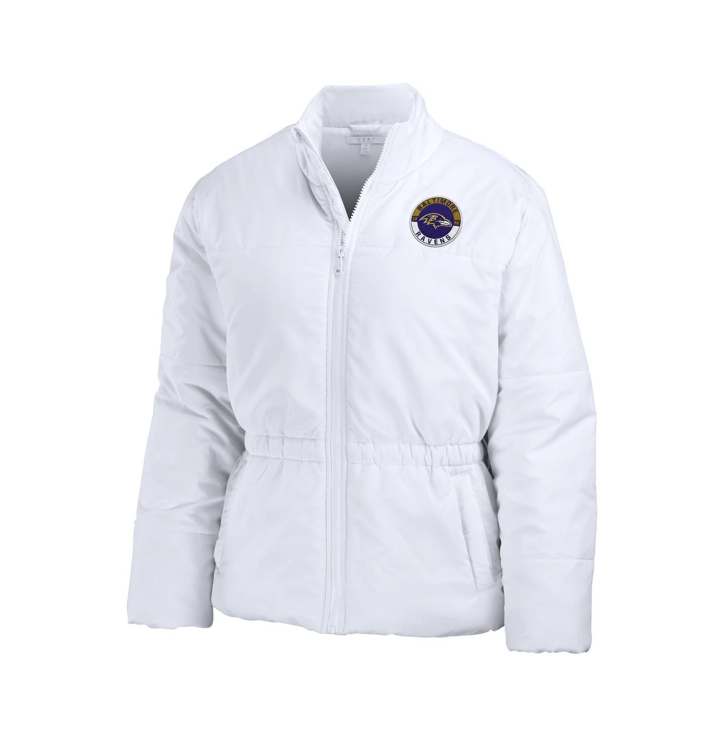 Женская куртка WEAR by Erin Andrews White Baltimore Ravens Packaway Full-Zip Puffer — фото 4