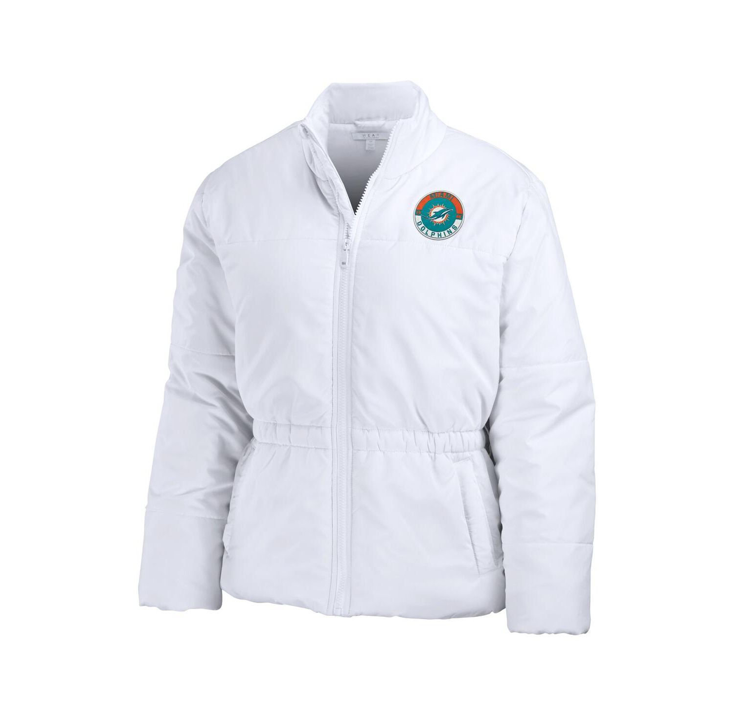 Women's White Miami Dolphins Packaway Full-Zip Puffer Jacket