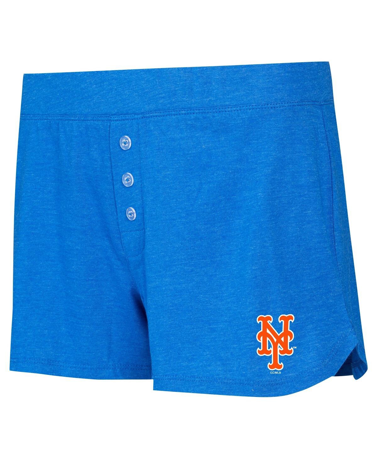 Shop Concepts Sport Women's  Royal New York Mets Meter Knit Long Sleeve T-shirt And Shorts Set